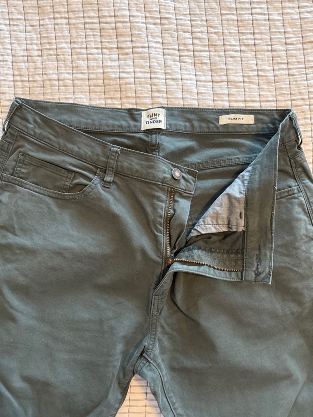 Flint and Tinder Slim Fit Chinos in Deep Olive